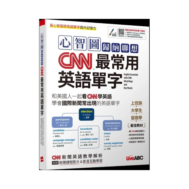 《心智圖歸納聯想CNN最常用英語單字》+ LiveABC智慧