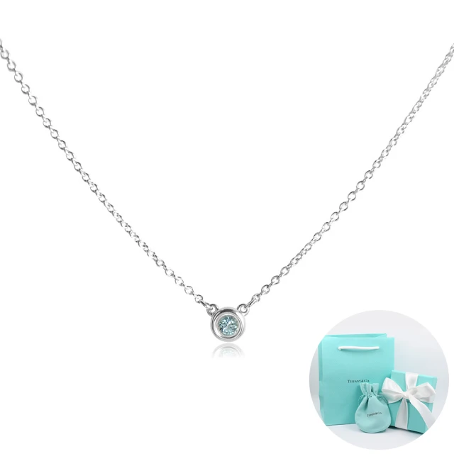 Tiffany&Co. 蒂芙尼 Elsa Peretti 純淨圓形海藍寶石純銀項鍊(25224884)