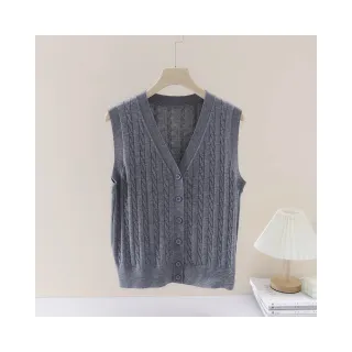 【VERTEX】羊毛螺紋開扣背心-B