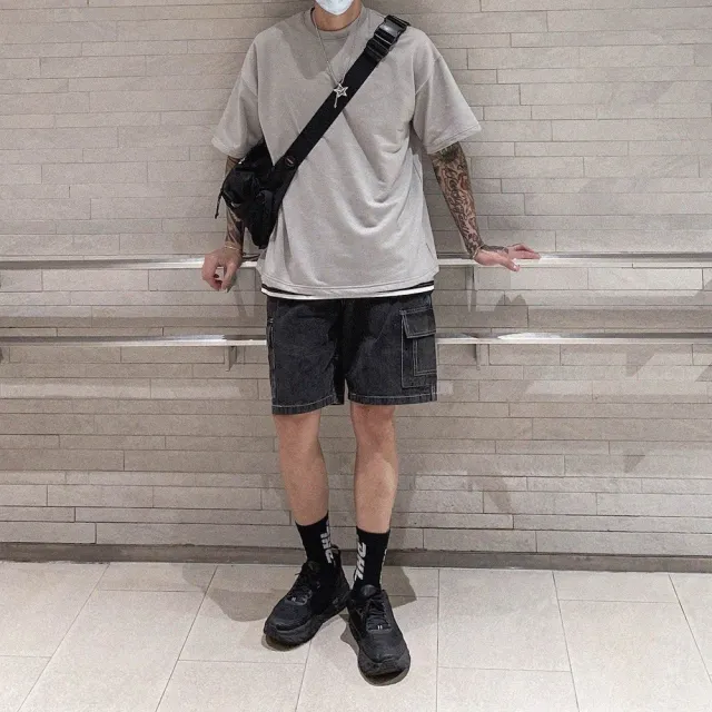 【AMERO】男女裝 圓領短袖T恤(男女裝 圓領短袖T恤 素面 落肩款 情侶裝)