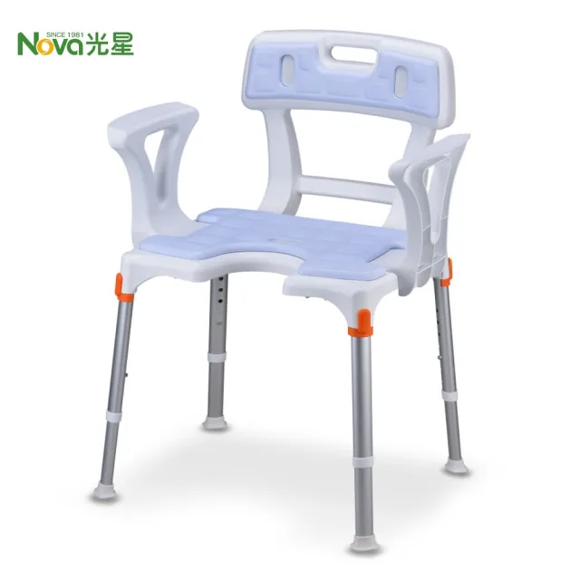 【NOVA 光星】KING of KINGs 有背扶手洗澡椅(義大利製造#老人輔助用品#洗澡椅推薦#浴室專用椅#人體工學)