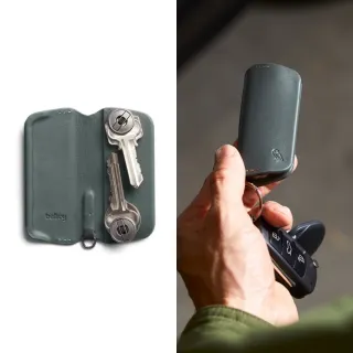 【Bellroy 官方直營】Key Cover Plus 皮革鑰匙套 - 大(墨灰綠/機能性/聖誕交換禮物)