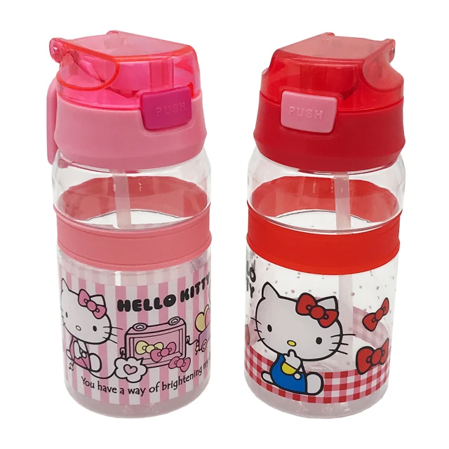 SANRIO 三麗鷗 Hello kitty大口直飲手提水壺550ml(紅+粉各1)