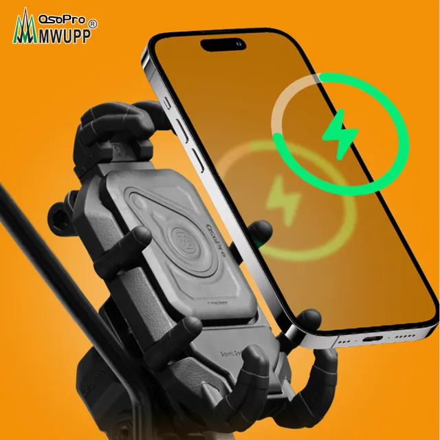 【五匹MWUPP】Osopro減震系列 專業摩托車架-甲殼-後視鏡 全配組(無線充電版/盔盔/全配)