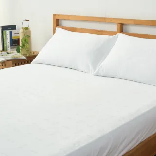 【Beauty Style】台灣製 100%純棉白色鬆緊帶床包-雙人特大6x7尺(五星飯店專用/旅行趣)