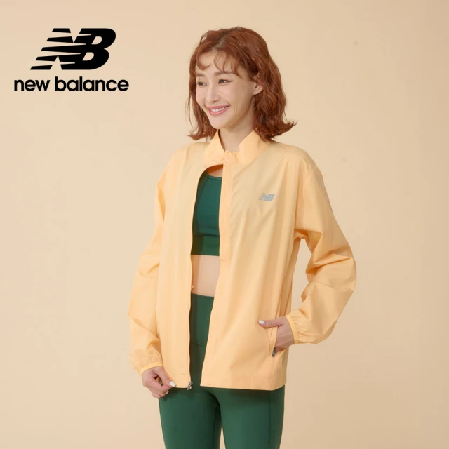 NEW BALANCE NB 防潑水透氣風衣外套_WJ41243PAE_女性_黃橙色(美版 版型偏大)