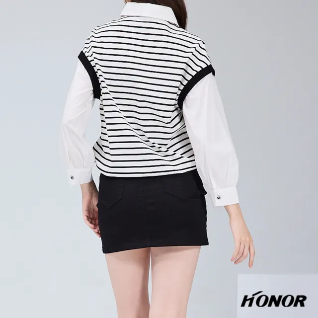 【HONOR 山形屋】出清品 經典雙口袋包臀短裙附皮帶-黑(限定出清)