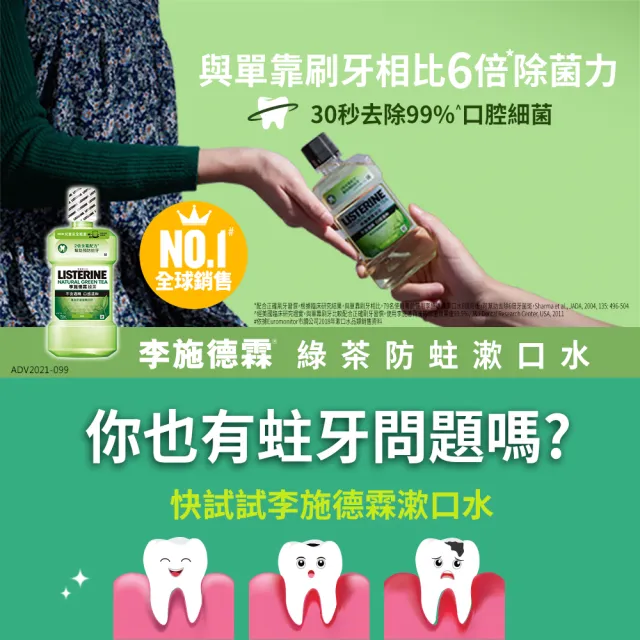 【Listerine 李施德霖】綠茶防蛀護齦漱口水(500ml)