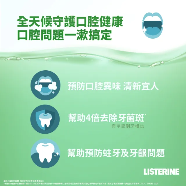 【Listerine 李施德霖】綠茶防蛀/薄荷/薄荷無酒精/溫潤綠薄荷無酒精/原味漱口水(750mlx6)