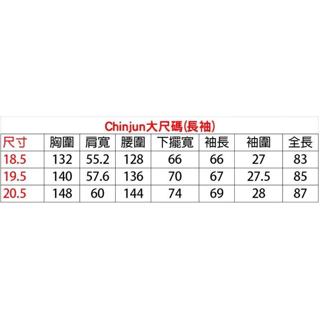 【CHINJUN】大尺碼勁榮抗皺襯衫-長袖、多樣款式、18.5吋、19.5吋、20.5吋 男