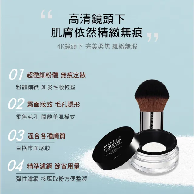 【MAKE UP FOR EVER】ULTRA HD 超進化無瑕微晶蜜粉 4g(精巧版/定妝無極限/毛孔柔焦/小白餅)