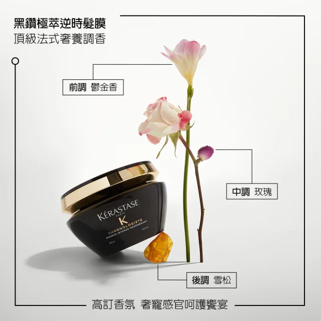 【KERASTASE 巴黎卡詩】黑鑽極萃逆時三步驟洗護組(洗髮精+髮膜+熱活精華)