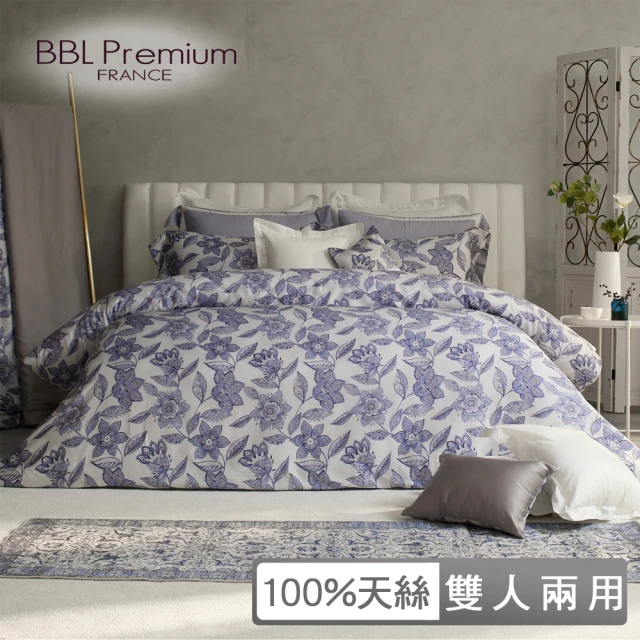 BBL Premium 100%天絲印花兩用被床包組-曼菲斯莊園-忘憂草(雙人)