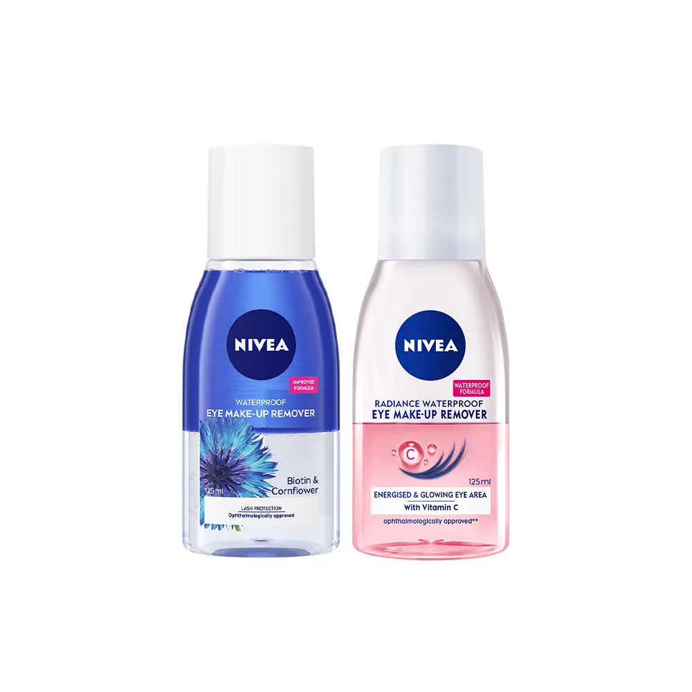 【NIVEA 妮維雅】買1送1★極淨深層/透亮眼部卸妝液125mlx2入(5秒潔淨藍眼卸/粉眼卸 敏感肌適用)