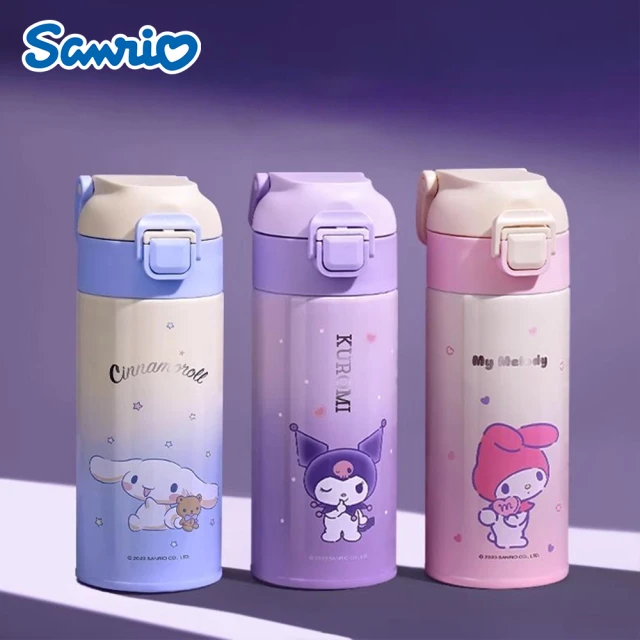 SANRIO 三麗鷗 漸層酷洛米大耳狗316不鏽鋼提手直飲保溫杯400ml(美樂蒂/帕恰狗 附茶格)