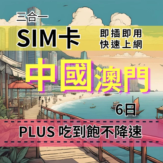 CPMAX SIM卡 中國6天上網吃到飽 真吃到飽不降速 中國移動電信 中國旅遊上網吃到飽(中國上網Plus吃到飽)