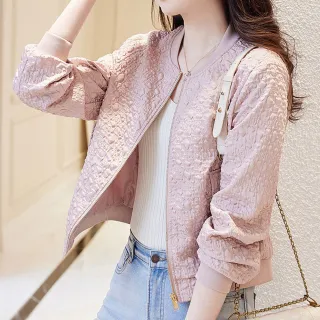 【Alishia】休閒帥氣短版女棒球外套 夾克外套 M-2XL(白色 / 粉色)