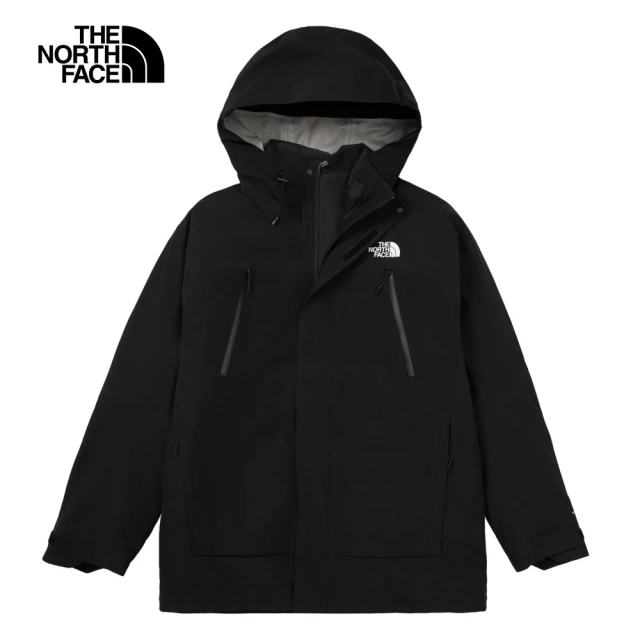 The North Face 北面男款黑色FUTURELIGHT防水透氣連帽三合一外套｜89ZMJK3