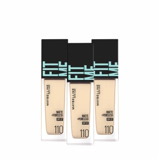 【MAYBELLINE 媚比琳】FIT ME 反孔特霧/水光粉底液全新升級PRO版30ml 3入組