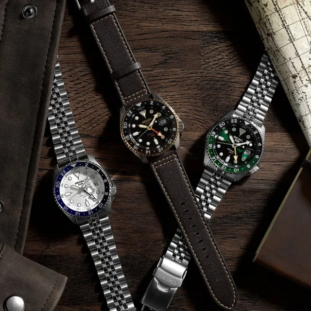 【SEIKO 精工】5 SPORTS系列 水鬼 GMT機械錶-42.5㎜(4R34-00A0G/SSK035K1)