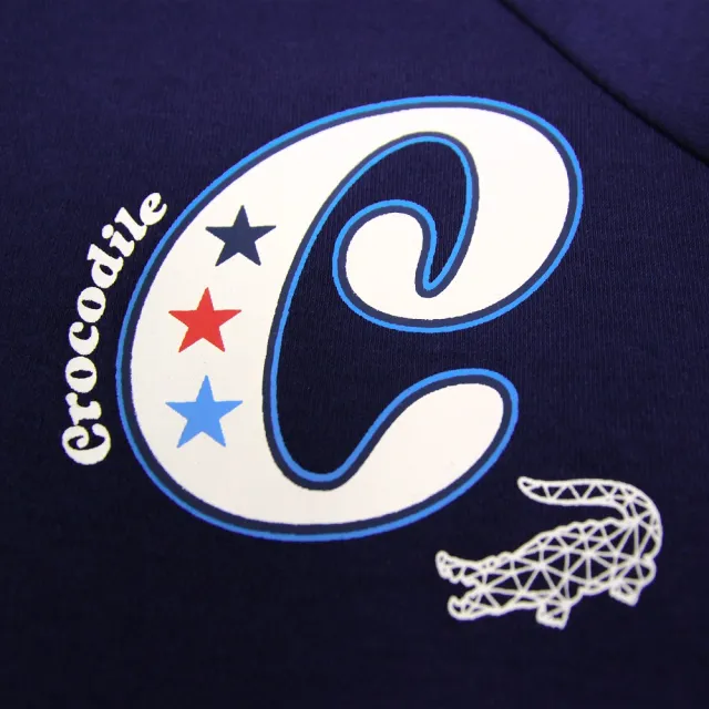 【Crocodile Junior 小鱷魚童裝】『小鱷魚童裝』LOGO印圖圓領T恤(產品編號 : U66411-05 大碼款)