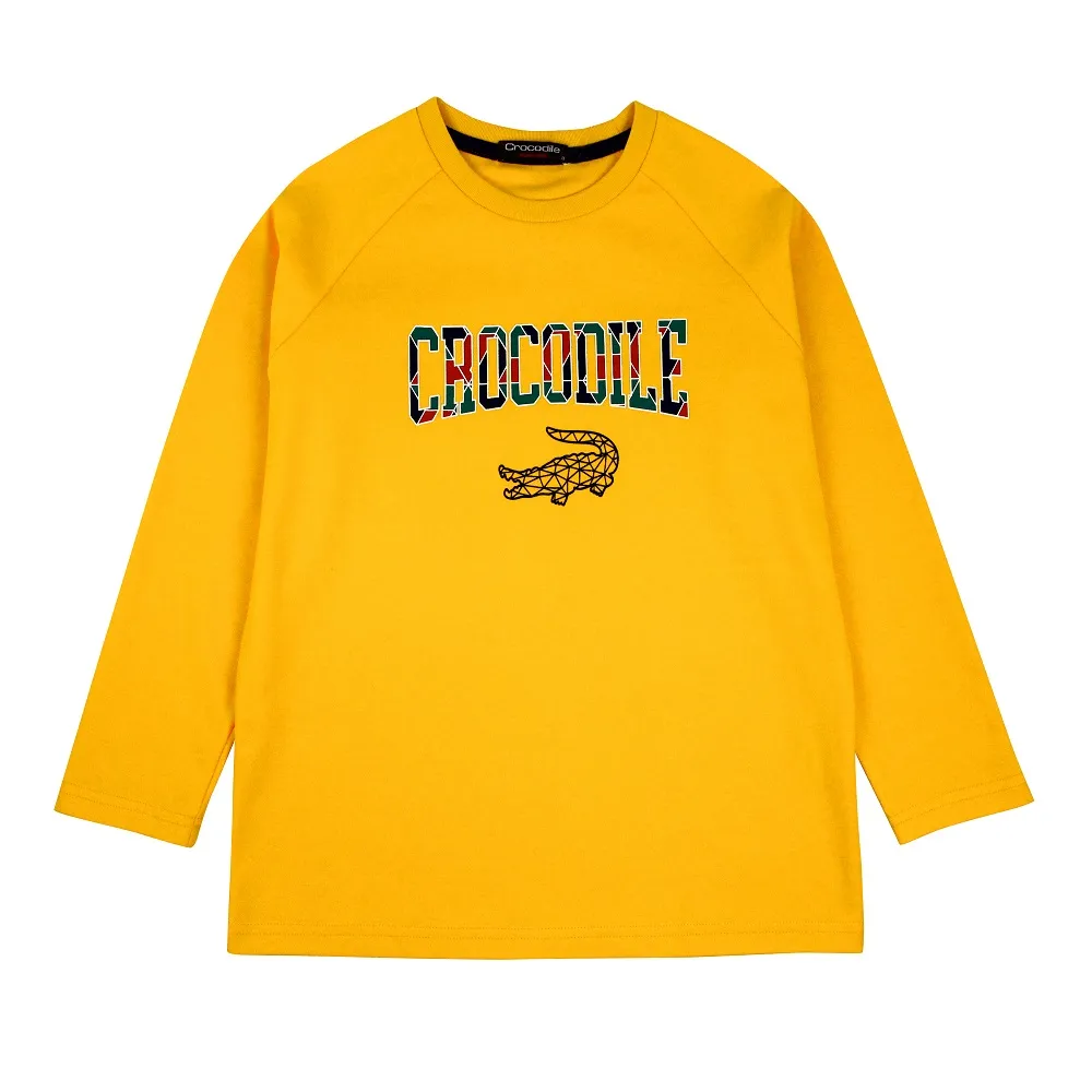 【Crocodile Junior 小鱷魚童裝】『小鱷魚童裝』LOGO印圖圓領T恤(產品編號 : U66412-03 大碼款)