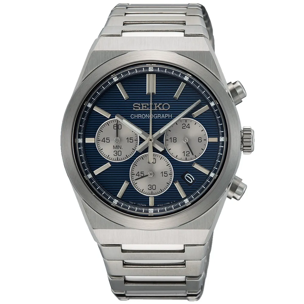 【SEIKO 精工】官方授權 CS系列 系時尚三眼計時石英男錶-40mm SK008(SSB453P1)