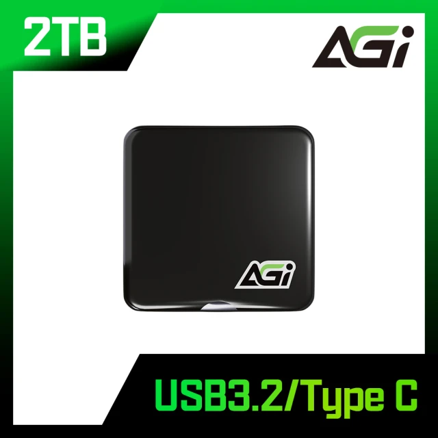 AGI EDM38 2TB Type C USB 3.2 Gen2x2 磁吸外接式 SSD固態硬碟(黑色)