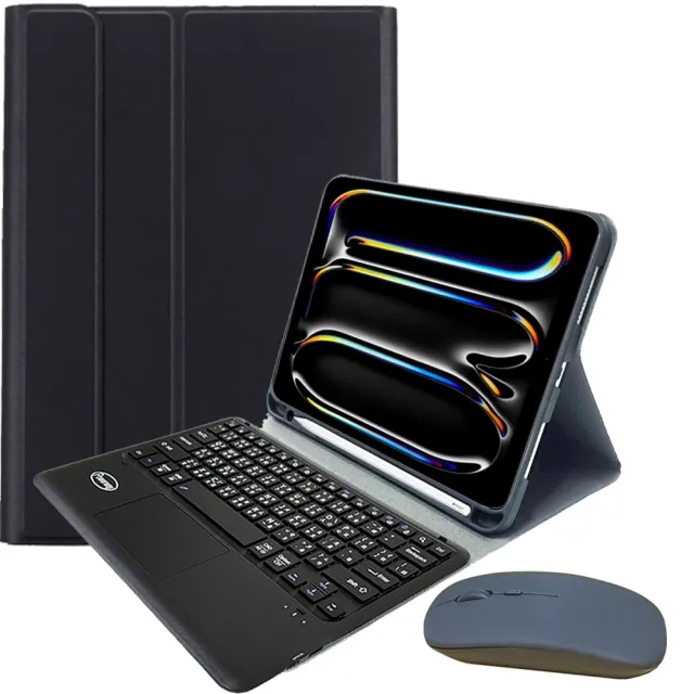 Powerway For 2024 iPad Pro 13吋-M4-平板專用樂控型藍牙鍵盤-皮套(送同色無線滑鼠)
