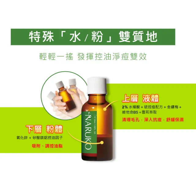 【NARUKO 牛爾】茶樹沁涼控油抗痘4件組(抗痘粉刺水150ml x2+粉刺寶30ml x2)