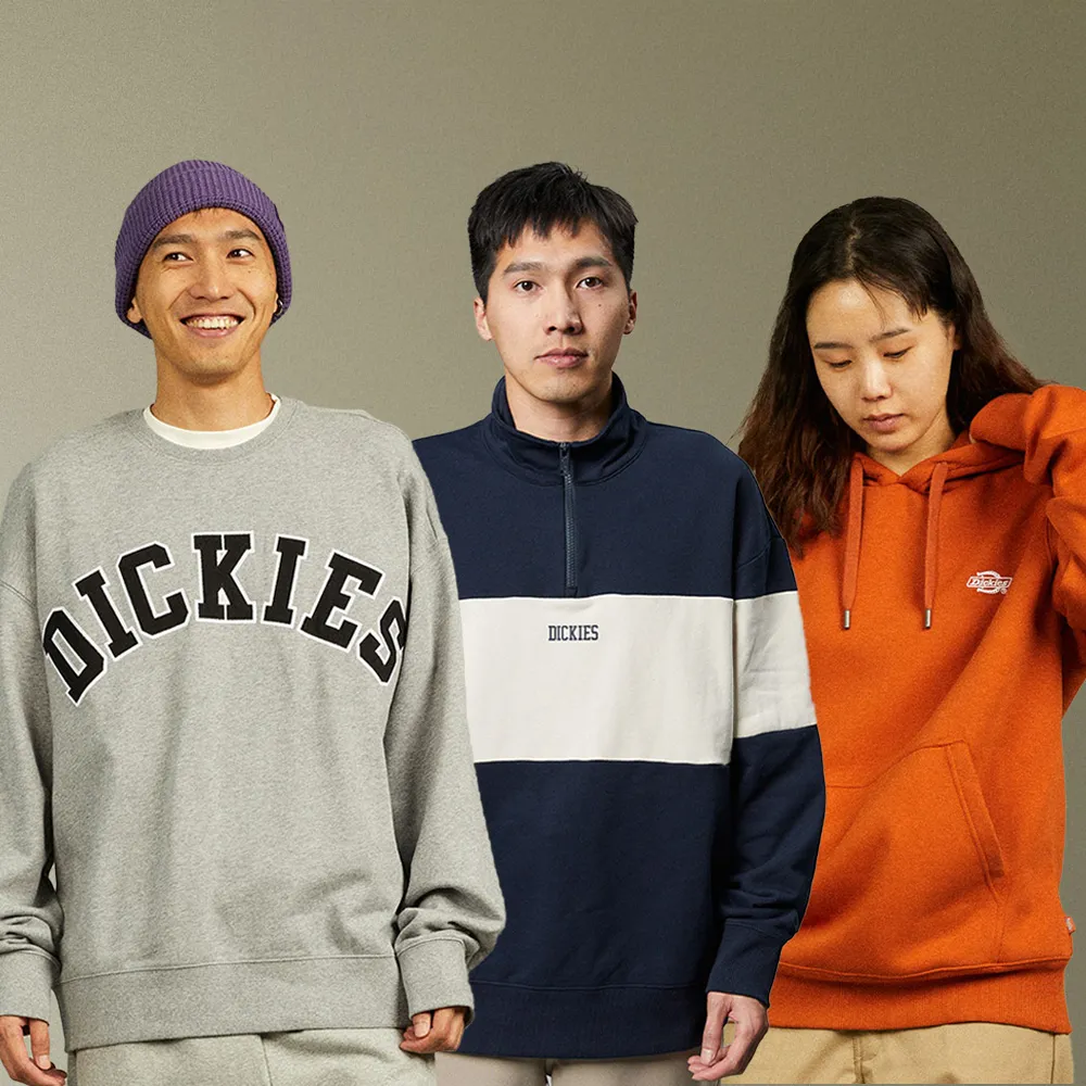 【Dickies】男女款刺繡Logo寬鬆大學T(多款任選)