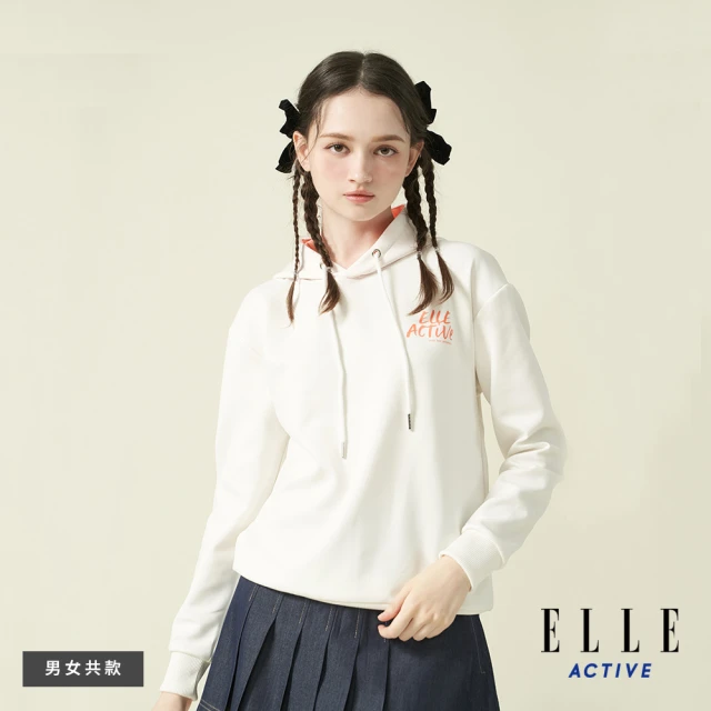 ELLE ACTIVE 女款 連帽長袖上衣-白色(EA24A2F1403#90)