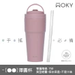 【WOKY 沃廚】渾圓杯1+1組 Ecozen純透880ml+雙層陶瓷750ml(吸管杯/隨行杯/保冰保溫杯/保溫瓶)