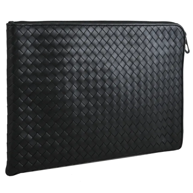 【BOTTEGA VENETA 寶緹嘉】簡約經典手工編織小牛皮商務包電腦包萬用包(黑)