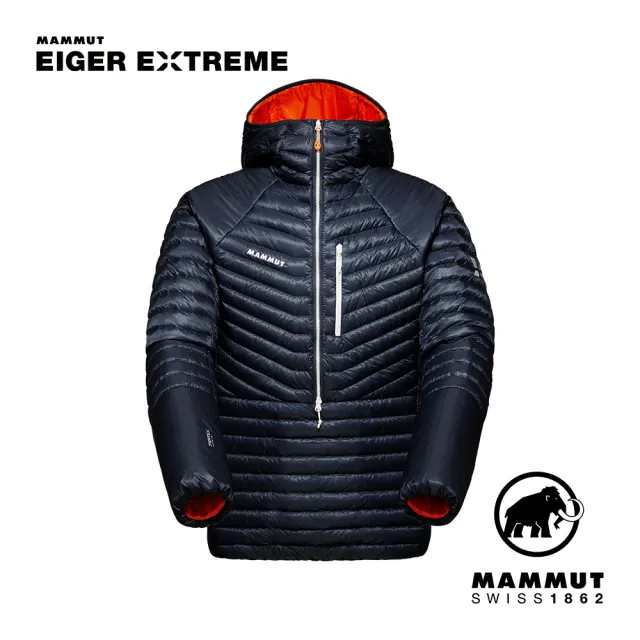 【Mammut 長毛象官方直營】Eiger Speed IN Half Zip Hoodie極限艾格羽絨連帽上衣 夜藍 男款 #1013-03240