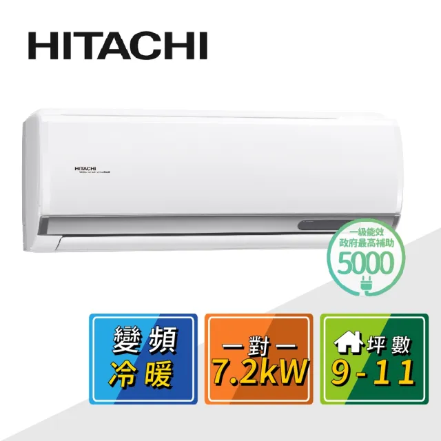 【HITACHI 日立】9-11坪R32一級變頻冷暖精品一對一冷氣(RAC-71YP/RAS-71YSP)