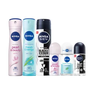 【NIVEA 妮維雅】止汗爽身乳液50ml/噴霧150mlx3(長效止汗配方)