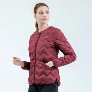 【Hilltop 山頂鳥】超潑水石墨烯保暖蓄熱羽絨短大衣外套 可銜接GORE-TEX外件 女款 栗紅｜PF22XF28ECH0