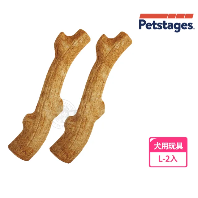 【Petstages】69890超級史迪克-L×2入 磨牙 潔齒 天然木頭香(全犬適用 4尺寸)