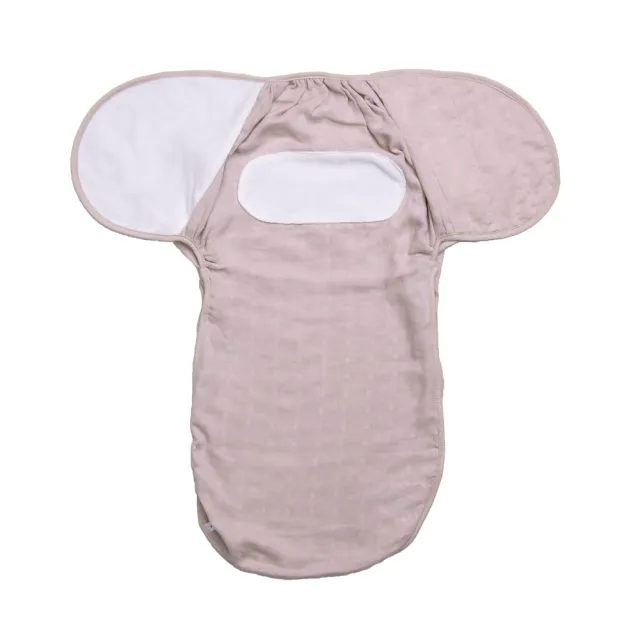 【Swado】全階段靜音包巾-竹纖維棉紗布款-杏仁米(防驚嚇反射/有效安撫/防踢被/肚圍/階段性調整)