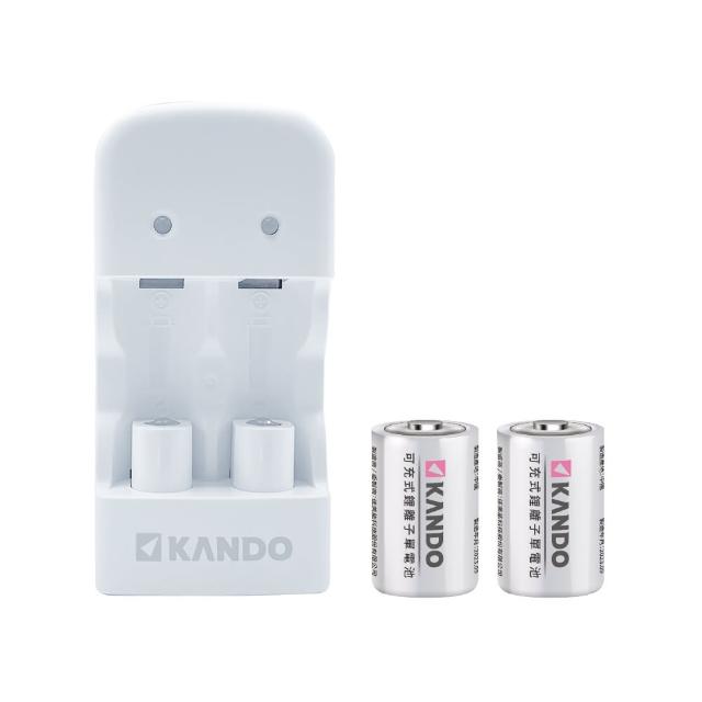【KANDO】可充電 CR2 CR2R 雙槽鋰電池充電器組(2入+充電器 3.2V MU-123 RCR2 CR15H270)
