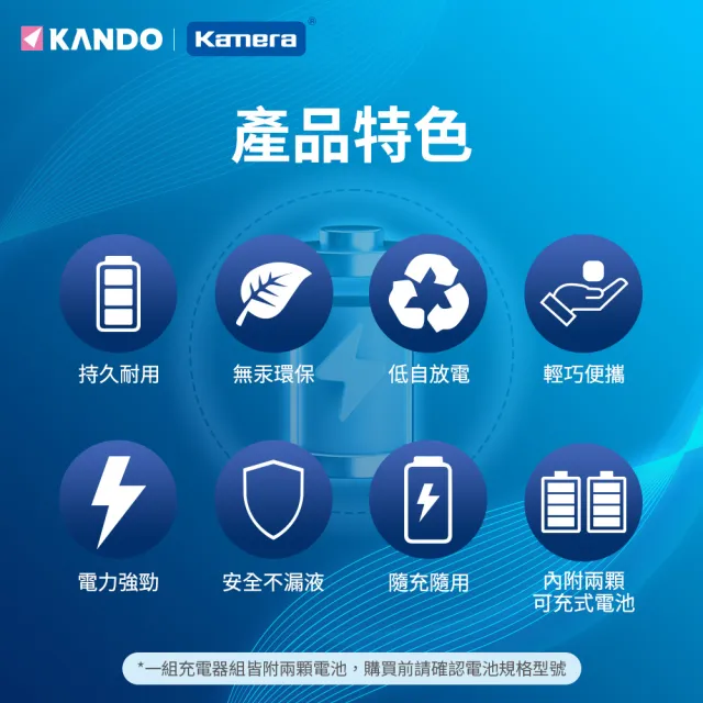 【KANDO】可充電 CR2 CR2R 雙槽鋰電池充電組(2入+充電器 3.2V MU-123)