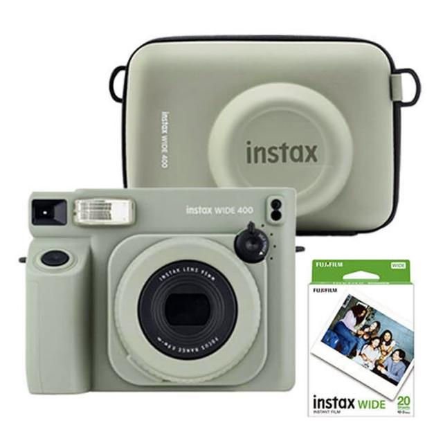 【FUJIFILM 富士軟片】instax WIDE 400 拍立得 相機+相機包+底片20張(WIDE400 公司貨)