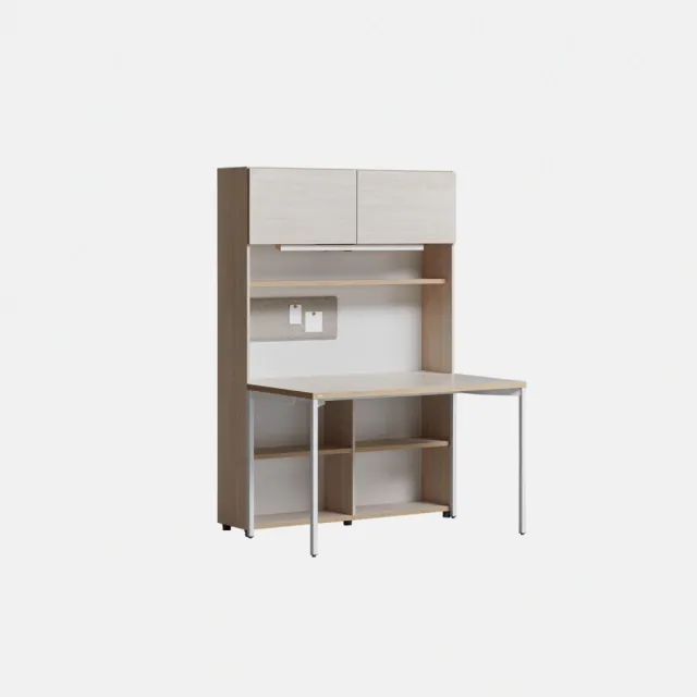 【DESKER】DESK SET 韓國設計監製 1200型 五層書桌組 120*60*174cm（收納型含燈）(辦公桌/專人組裝)