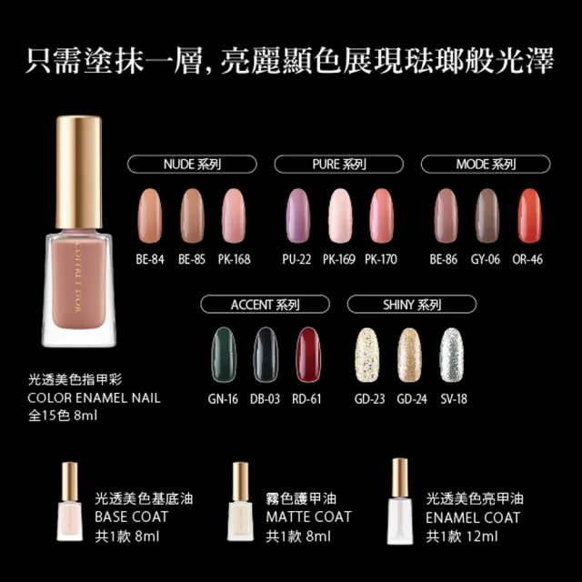 【Kanebo 佳麗寶】COFFRET D’OR 光透美色指甲彩 8mL(任選賣場)