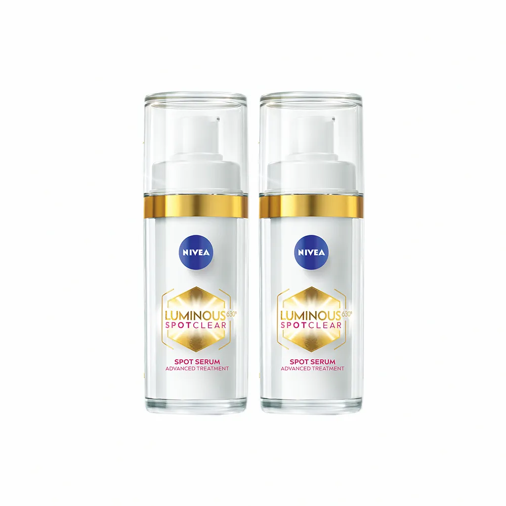 【NIVEA 妮維雅】LUMINOUS630淡斑煥白精華30mlx2入(L630/敏感肌適用/保濕透亮/專利美白成分)