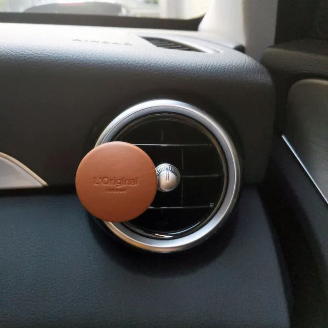 【L‘Original London 洛瑞歐】小羊皮車用香氛禮盒 - 干邑棕(車用香氛、汽車芳香、車用擴香-平輸)
