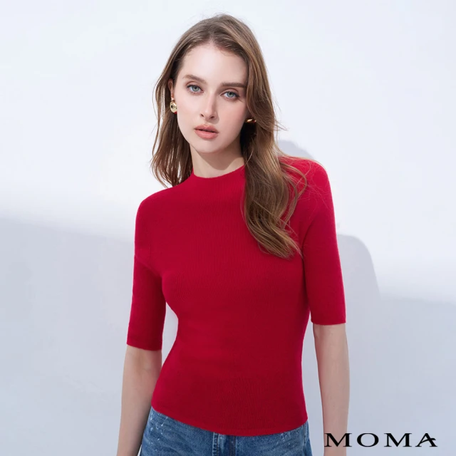 MOMAMOMA 親膚小立領針織上衣(兩色)