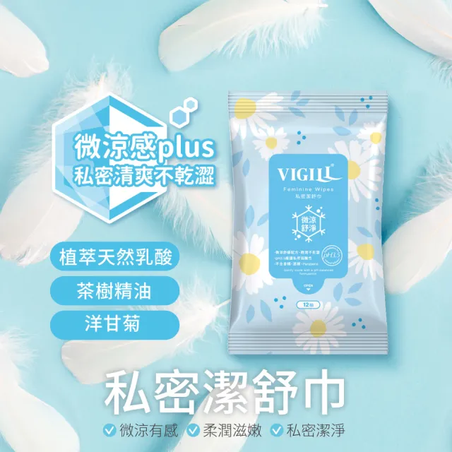 【VIGILL 婦潔】私密潔舒巾-微涼x四包組(私密清潔 女性保養推薦)