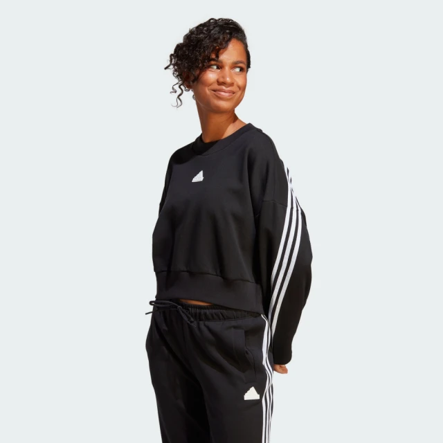 adidas 愛迪達 上衣 女款 長袖上衣 運動 亞規 3-STRIPES 黑 IB8494 S1581